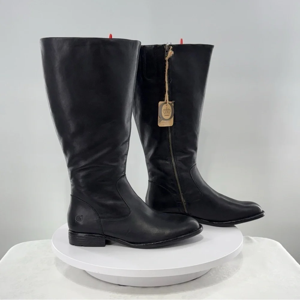 Born Women’s Black Leather Riding Boots – Size 9M Classic Equestrian Style